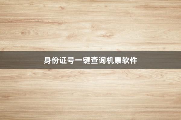 身份证号一键查询机票软件
